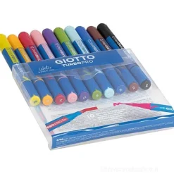 Astuccio 10 pennarelli a doppia punta Giotto Turbo Pro