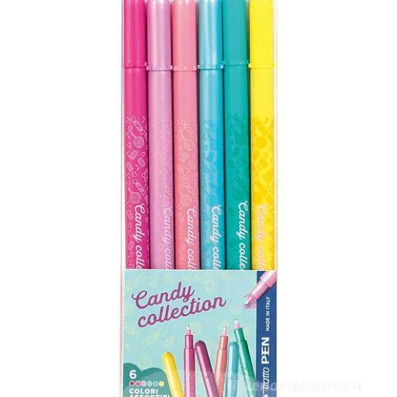 Astuccio 6 penne colorate Tratto Pen Candy Collection