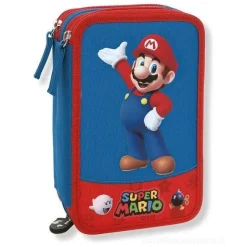 Astuccio scuola completo Super Mario blu e rosso