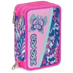 Astuccio triplo scomparto Butterfly Potent Violet