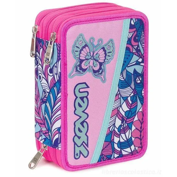 Astuccio triplo scomparto Butterfly Potent Violet
