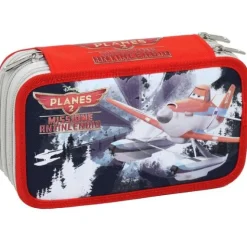 Astuccio triplo scomparto Planes 2 Disney completo con 43 pezzi