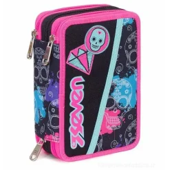 Astuccio triplo scomparto Watercolor Jet Black