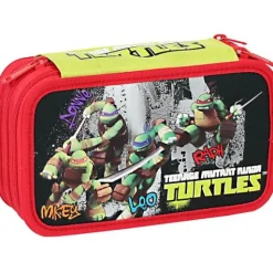 Astuccio triplo Turtles completo con 43 pezzi