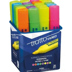 Barattolo 20 evidenziatori Tratto Video