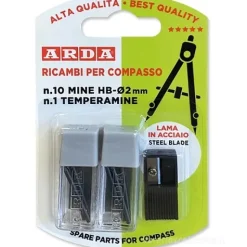 Blister 10 mine HB per compasso con temperino