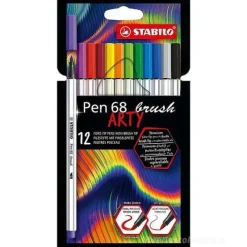 Blister 12 pennarelli Pen 68 Brush Arty