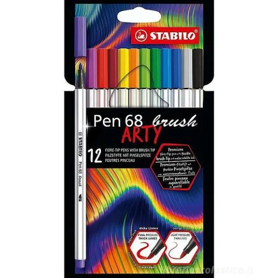 Blister 12 pennarelli Pen 68 Brush Arty