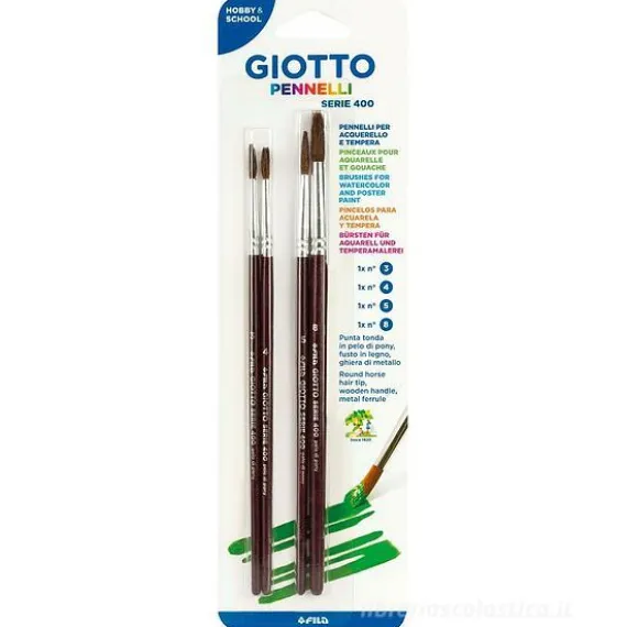 Blister 4 pennelli per acquerello e tempera Giotto Serie 400