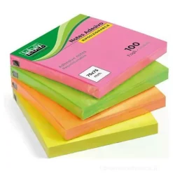 Blocchetto 100 notes adesivi riposizionabili mm 75x75 Memo Stick Neon (colori assortiti)