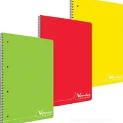 Blocco A4 Spirale Laterale 144 Fogli 80 Gr (288 Pagine) 4 Fori con Micro-Perforazione 6 Colori Ass.Ti Copertina Cartoncino 4mm