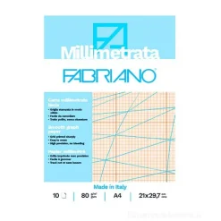 Blocco collato 10 fogli carta millimetrata formato A4