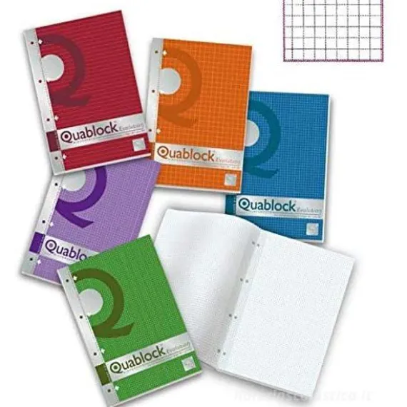Blocco collato Quablock A4 quadri 5 mm