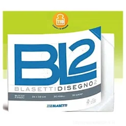 Blocco da disegno BL2 20 fogli bianchi lisci 24x33 cm