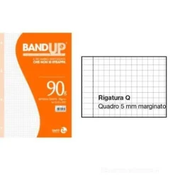 Blocco 40 fogli ricambio rinforzati A4 Maxi Band-Up a quadretti 0Q 5 mm