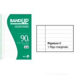 Blocco 40 fogli ricambio rinforzati A4 Maxi Band-Up a righe