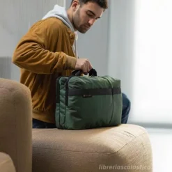 Borsa a 2 manici Bi-Bag Job in tessuto verde cm 42x28x14 (9235JBL24)