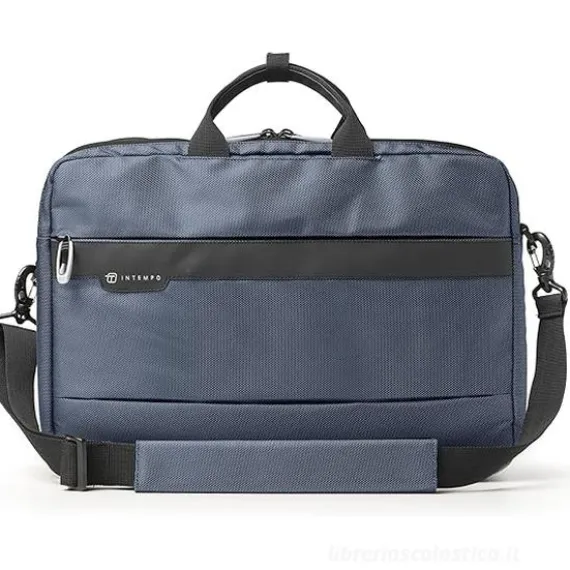 Borsa a 2 manici Business Job in tessuto blu cm 44x34x12 (9236JBL32)