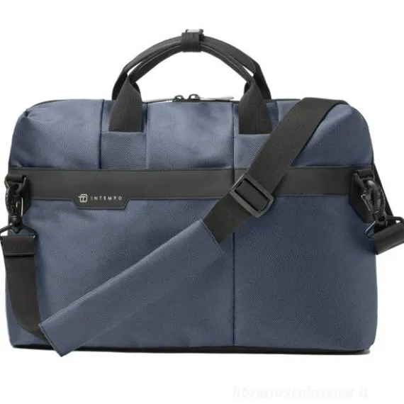Borsa a 2 manici Slim Job in tessuto blu cm 43x33x10 (9216JBL32)