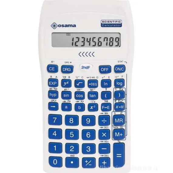 Calcolatrice scientifica Osama con custodia 10 cifre con tasti colorati Blu (OS 84019079)