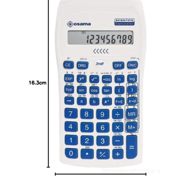 Calcolatrice scientifica Osama con custodia 10 cifre con tasti colorati Blu (OS 84019079)