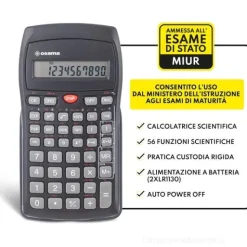 Calcolatrice scientifica Osama con custodia 10 cifre Nera (OS 134/10)