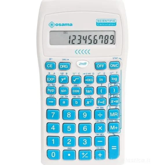 Calcolatrice scientifica Osama con custodia 10 cifre con tasti colorati Azzurro (OS 84019130)