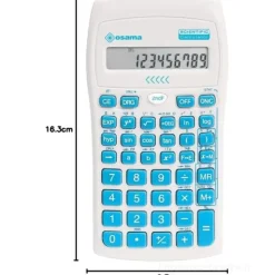 Calcolatrice scientifica Osama con custodia 10 cifre con tasti colorati Azzurro (OS 84019130)