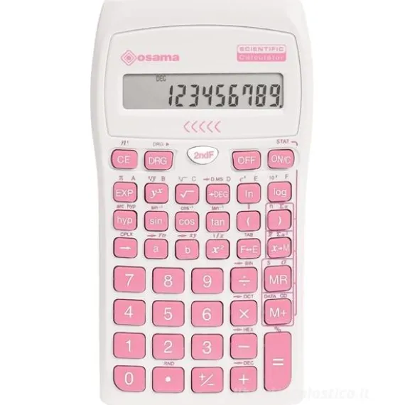 Calcolatrice scientifica Osama con custodia 10 cifre con tasti colorati Rosa (OS 84019161)