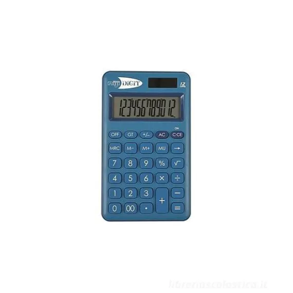 Calcolatrice scolastica a 12 cifre (colori assortiti)