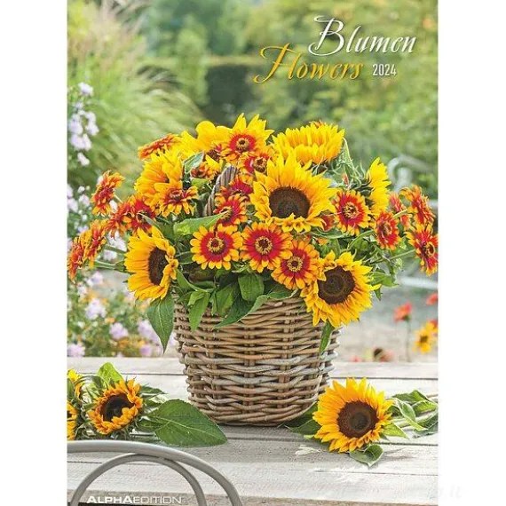 Calendario da parete 2024 Flowers cm 23,7x34