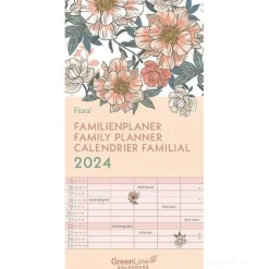 Calendario Family Planner 2024 GreenLine Floral cm 22x45