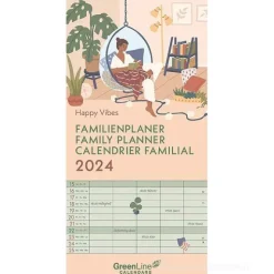 Calendario Family Planner 2024 GreenLine Happy Vibes cm 22x45