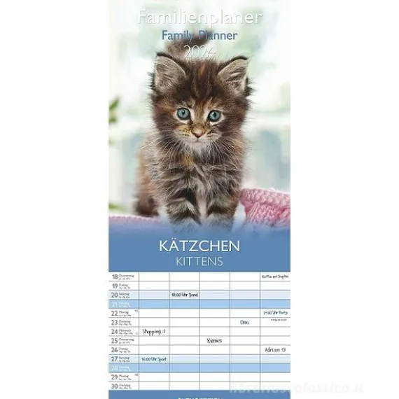 Calendario 2024 Family Planner Kittens cm 19,5x45