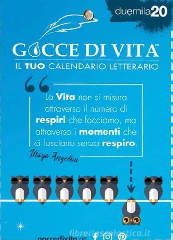 Calendario letterario 2020 Gocce di Vita