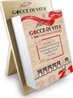 Calendario letterario 2021 Gocce di Vita con supporto in legno