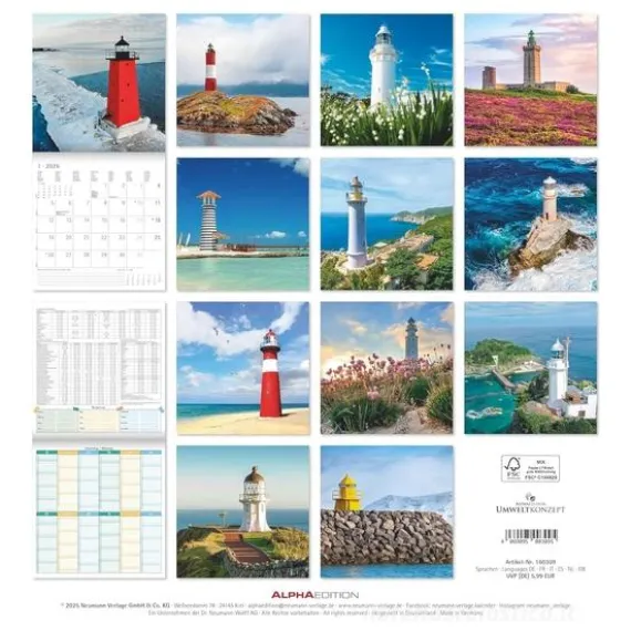 Calendario 2026 Lighthouses cm 30x30