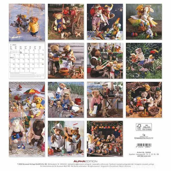 Calendario 2025 Teddy cm 30x30