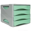 Cassettiera porta documenti 4 cassetti grigio verde