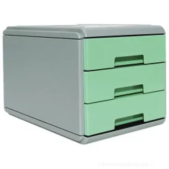 Cassettiera porta documenti 3 cassetti grigio verde