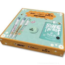 Cofanetto Save The Bees 3 penne a sfera 4 Colours 1 crema Bee It