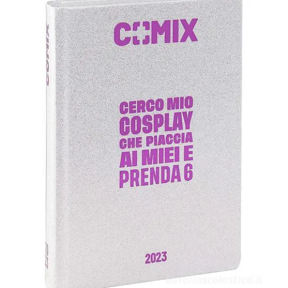 Comix 2022-2023. Agenda 16 mesi mignon plus. Bianco e fucsia glitter