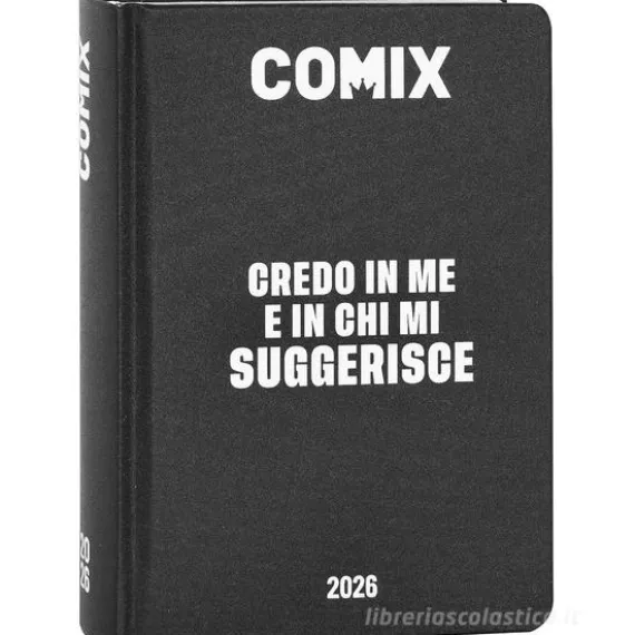 Comix 2025-2026. Agenda 16 mesi mignon plus. Nero e bianco