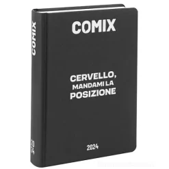 Comix 2023-2024. Agenda 16 mesi standard. Nero e bianco (Cervello)