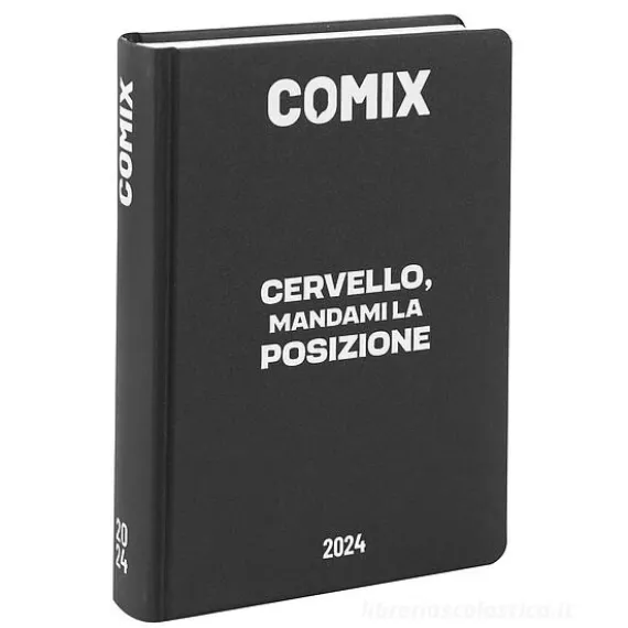 Comix 2023-2024. Agenda 16 mesi standard. Nero e bianco (Cervello)