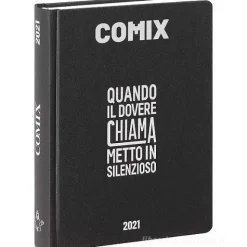 Comix 2020-2021. Diario agenda 16 mesi mignon plus. Nero e argento