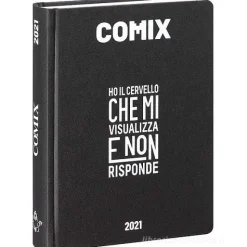 Comix 2020-2021. Diario agenda 16 mesi mignon plus. Nero e bianco