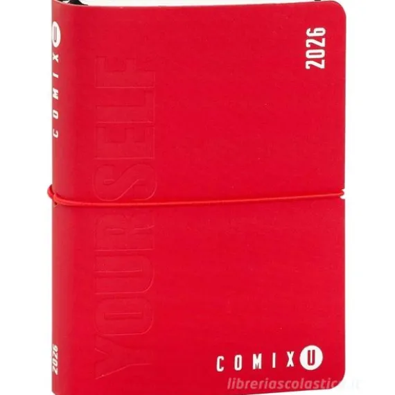 Comix U Yourself Mini Agenda 2025-2026 giornaliera 16 mesi. Rosso