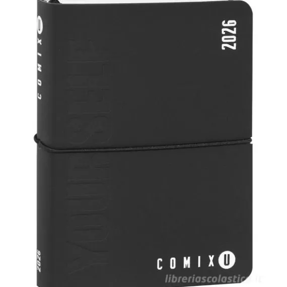 Comix U Yourself Mini Agenda 2025-2026 giornaliera 16 mesi. Nero e bianco