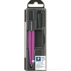 Compasso di precisione per la scuola con spilla di sicurezza colore viola